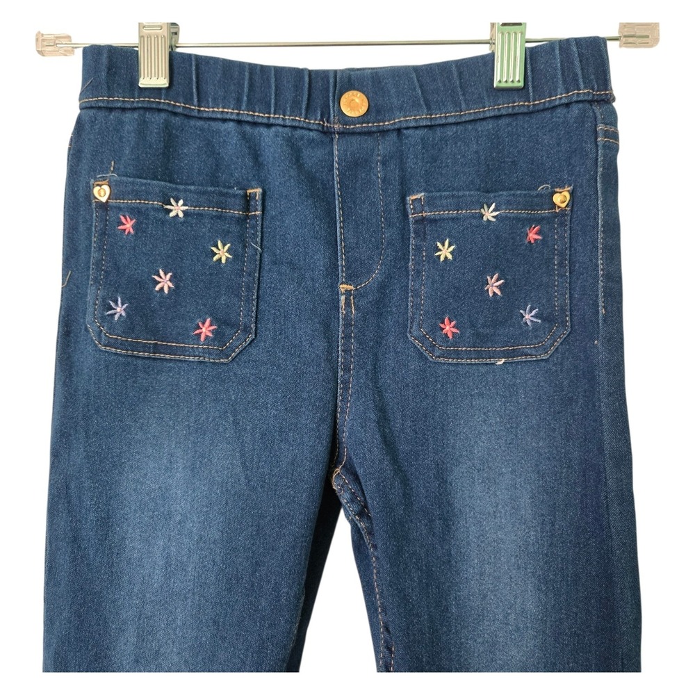 Nanette Lepore Girls Dark‎ Wash Embroidered Floral Skinny Denim Jeggings Size 10